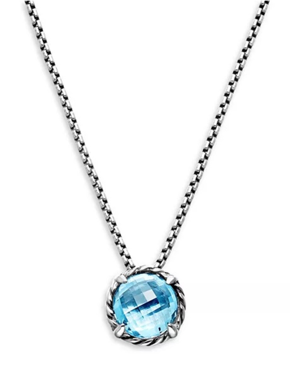 AUTHENTIC David Yurman Châtelaine® Pendant Necklace Blue Topaz